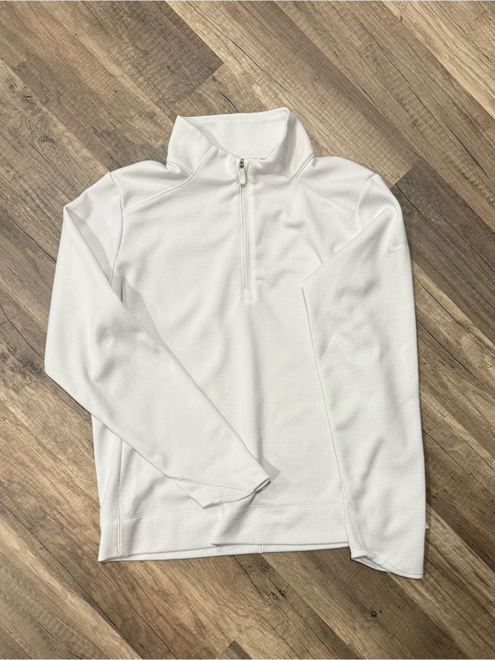 Nike White Kids Quarter-Zip Pullover